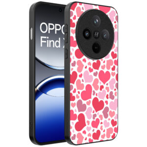 Oppo Find X8 telefoonhoesje met hartjes opdruk transparant (1)
