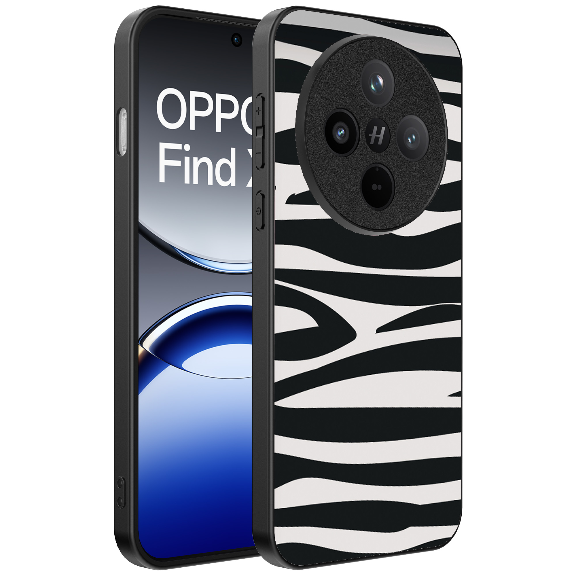 Oppo Find X8 telefoonhoesje met zebra opdruk (1)