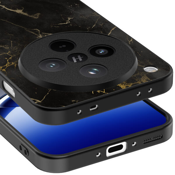Oppo Find X8 telefoonhoesje met zwart marmer opdruk (4)