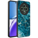 Oppo Reno 12 F telefoonhoesje met blauw marmer opdruk (1)