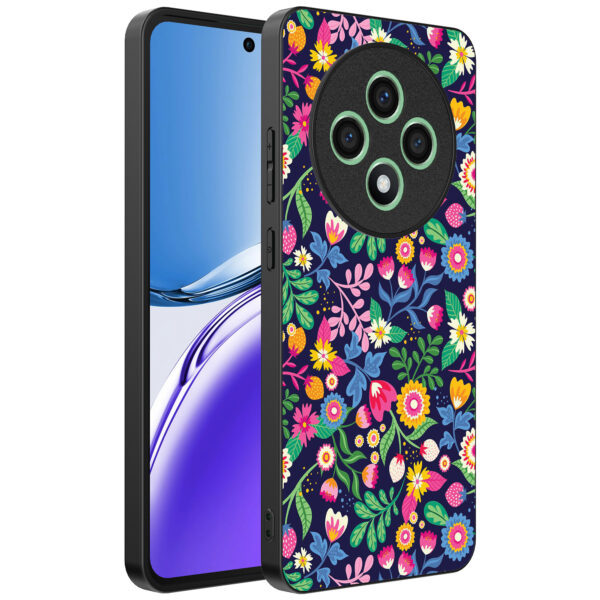Oppo Reno 12 F telefoonhoesje met bloemen opdruk (1)