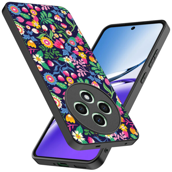 Oppo Reno 12 F telefoonhoesje met bloemen opdruk (2)
