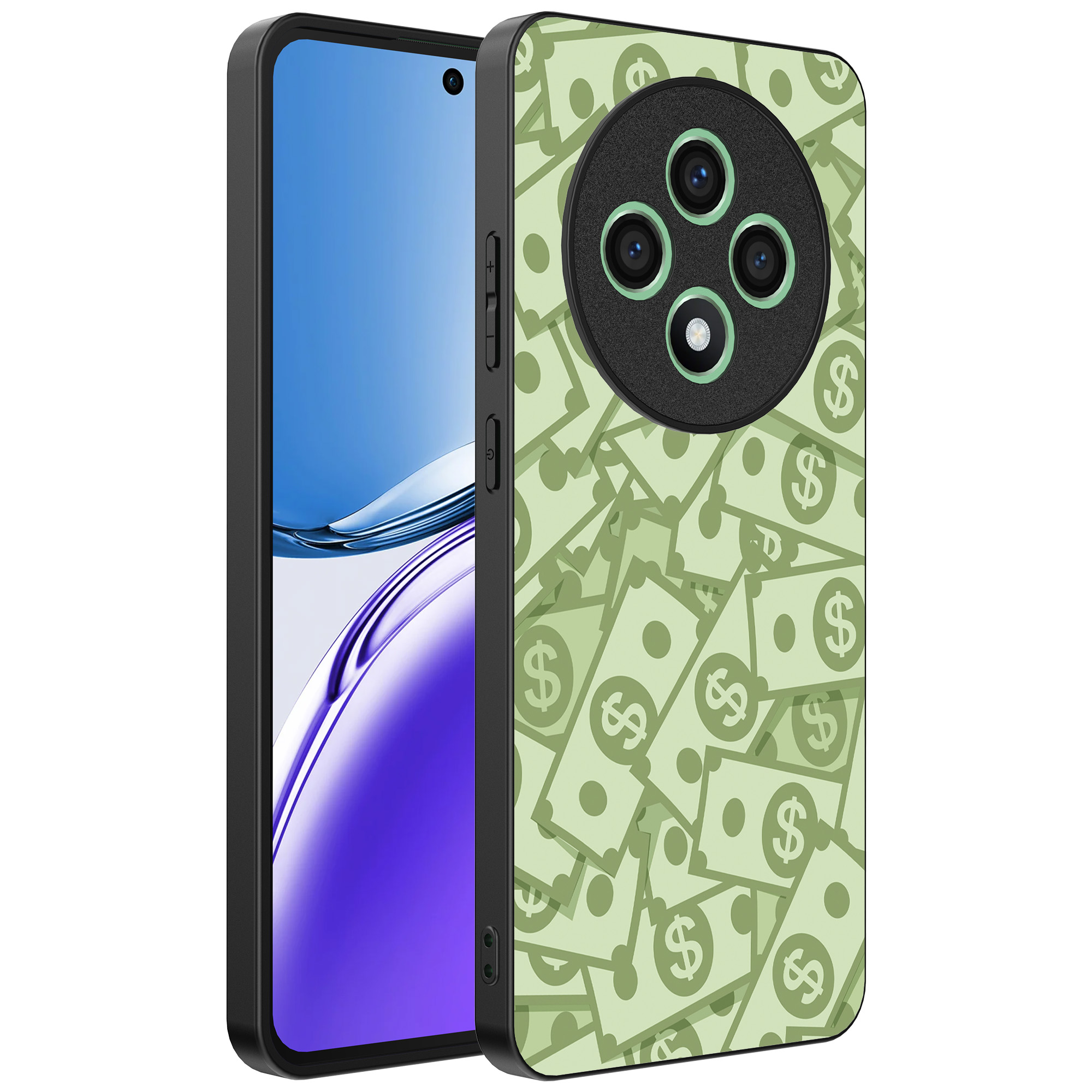 Oppo Reno 12 F telefoonhoesje met geld opdruk (1)