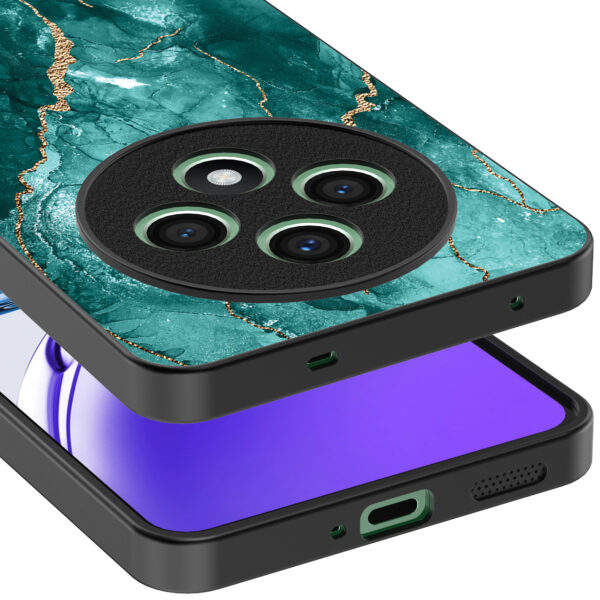 Oppo Reno 12 F telefoonhoesje met groen marmer opdruk (4)