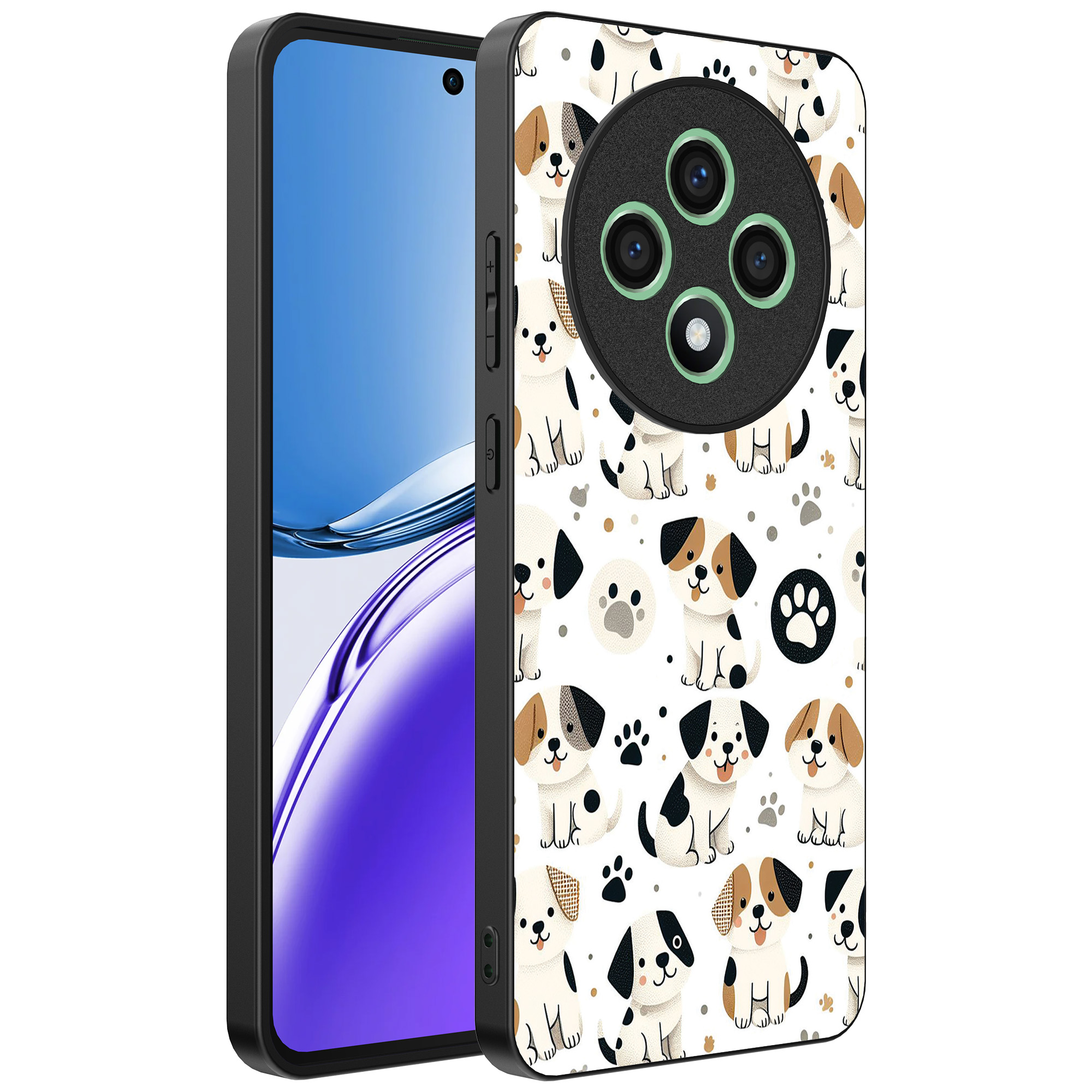 Oppo Reno 12 F telefoonhoesje met honden opdruk (1)