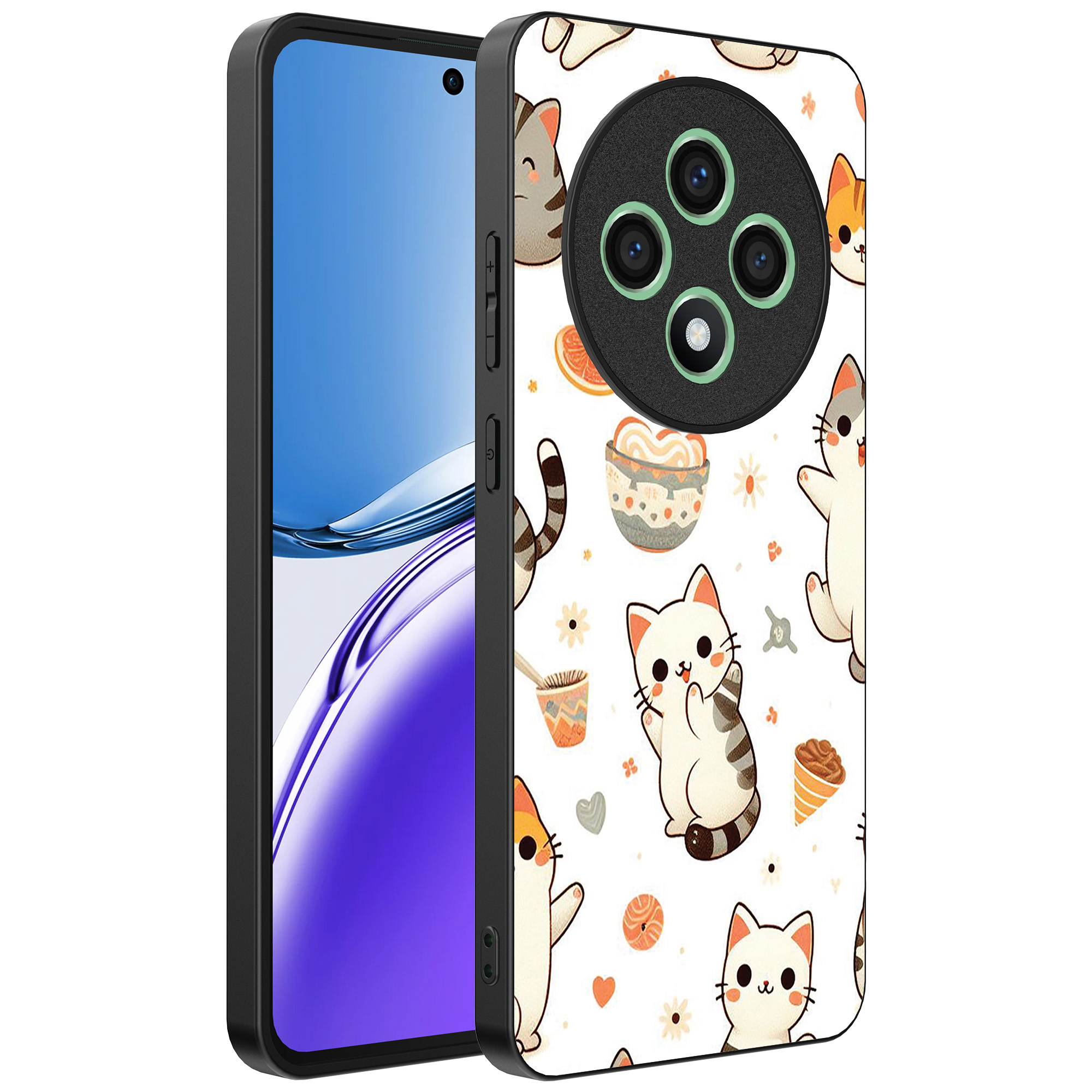 Oppo Reno 12 F telefoonhoesje met katten opdruk (1)