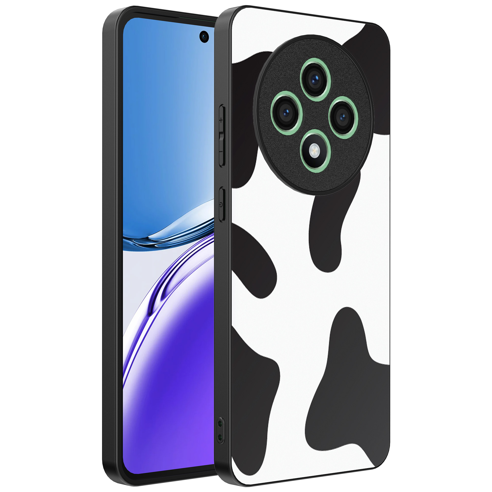 Oppo Reno 12 F telefoonhoesje met koeienvlekken opdruk (1)