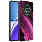 Oppo Reno 12 F telefoonhoesje met paars roze marmer opdruk (1)
