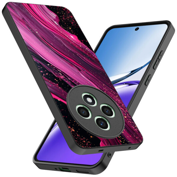 Oppo Reno 12 F telefoonhoesje met paars roze marmer opdruk (2)