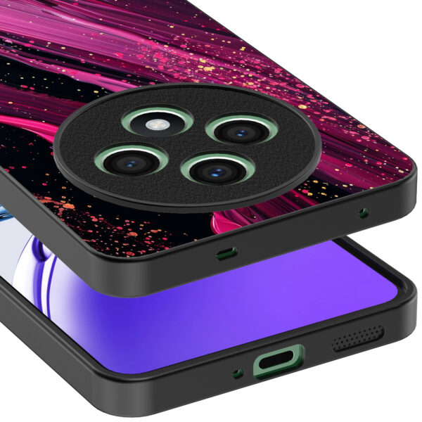 Oppo Reno 12 F telefoonhoesje met paars roze marmer opdruk (4)