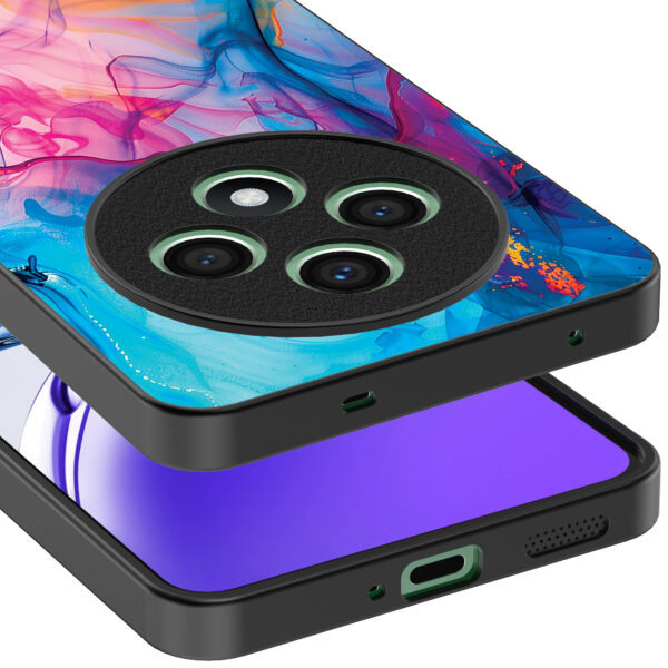 Oppo Reno 12 F telefoonhoesje met regenboog acryl marmer opdruk (4)