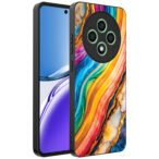 Oppo Reno 12 F telefoonhoesje met regenboog goud marmer opdruk (1)