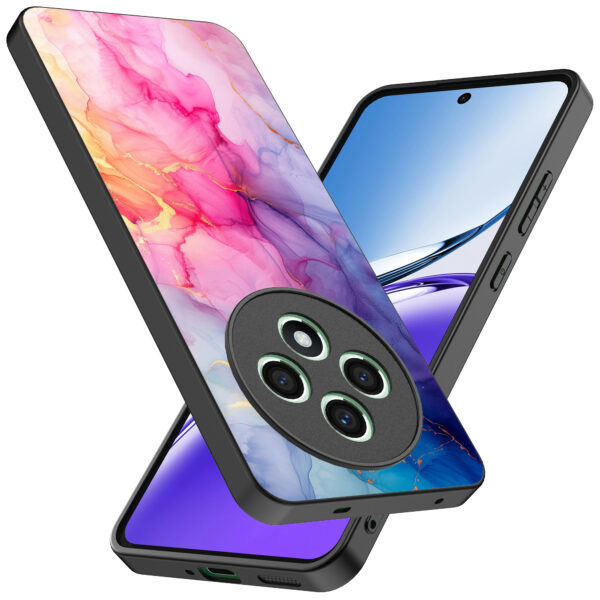 Oppo Reno 12 F telefoonhoesje met regenboog marmer opdruk (2)