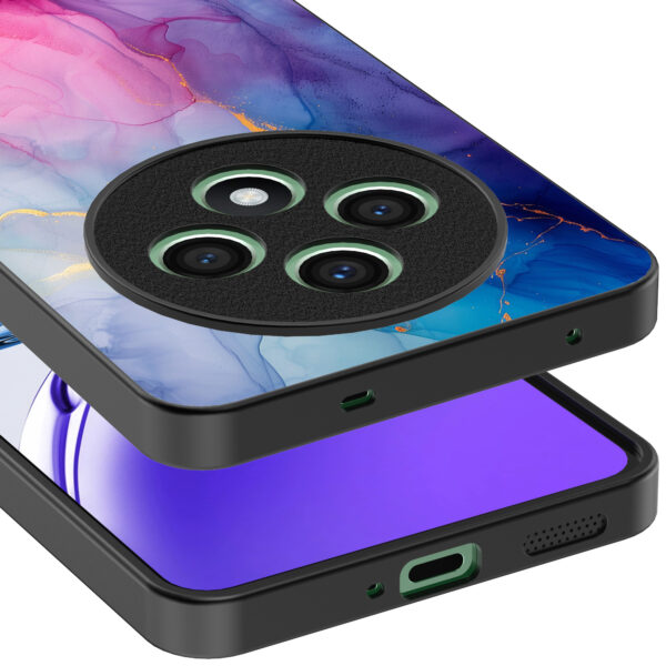 Oppo Reno 12 F telefoonhoesje met regenboog marmer opdruk (4)