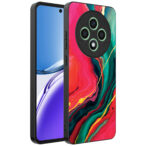 Oppo Reno 12 F telefoonhoesje met rood groen marmer opdruk (1)