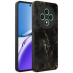 Oppo Reno 12 F telefoonhoesje met zwart marmer opdruk (1)