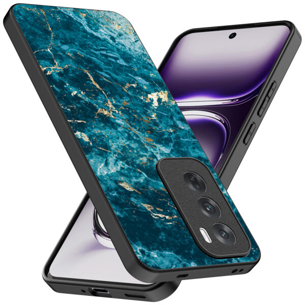 Oppo Reno 12 Pro telefoonhoesje met blauw marmer opdruk (2)