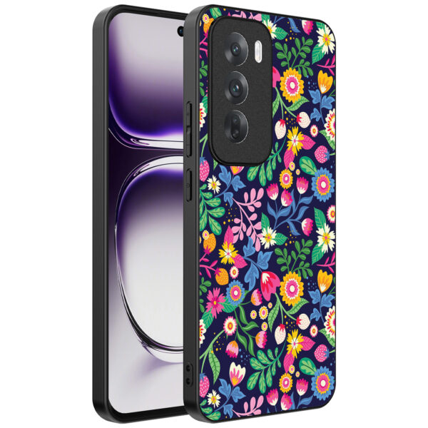 Oppo Reno 12 Pro telefoonhoesje met bloemen opdruk (1)
