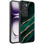 Oppo Reno 12 Pro telefoonhoesje met groen goud marmer opdruk (1)
