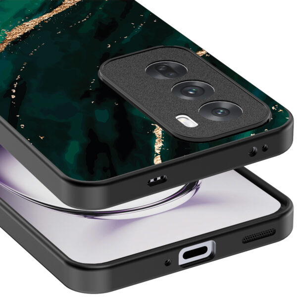 Oppo Reno 12 Pro telefoonhoesje met groen goud marmer opdruk (4)