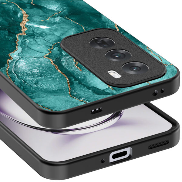 Oppo Reno 12 Pro telefoonhoesje met groen marmer opdruk (4)