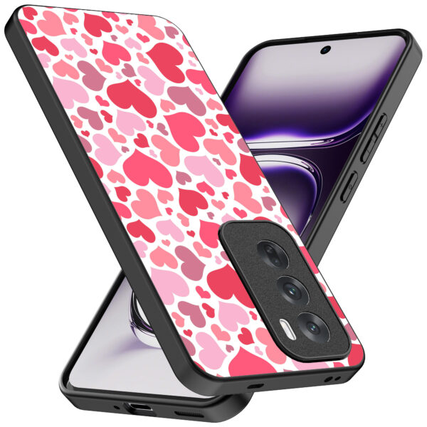 Oppo Reno 12 Pro telefoonhoesje met hartjes opdruk transparant (2)