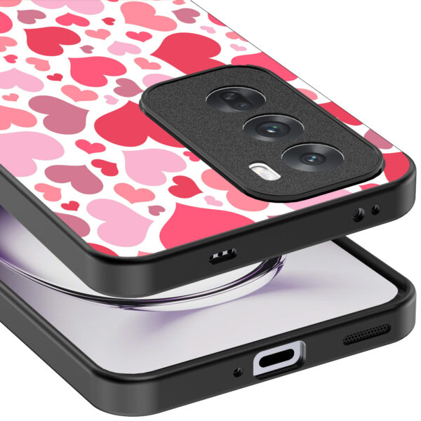 Oppo Reno 12 Pro telefoonhoesje met hartjes opdruk transparant (4)