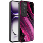 Oppo Reno 12 Pro telefoonhoesje met paars roze marmer opdruk (1)