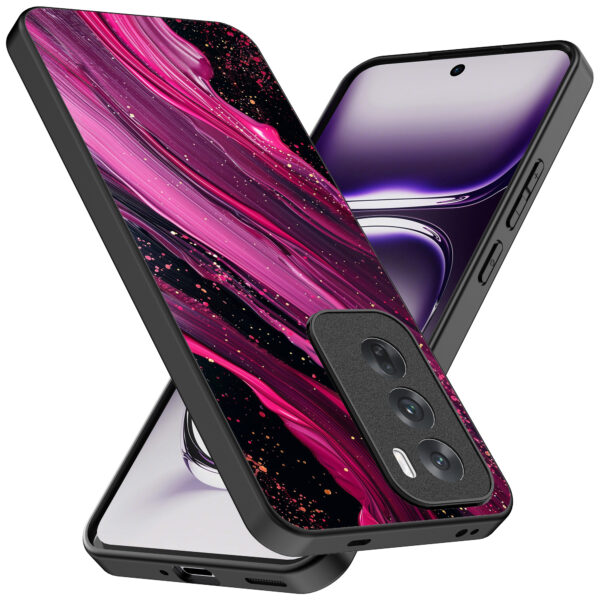 Oppo Reno 12 Pro telefoonhoesje met paars roze marmer opdruk (2)