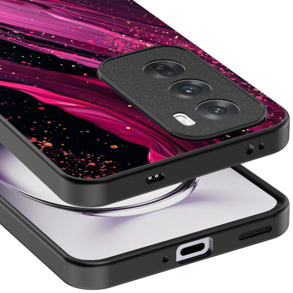 Oppo Reno 12 Pro telefoonhoesje met paars roze marmer opdruk (4)