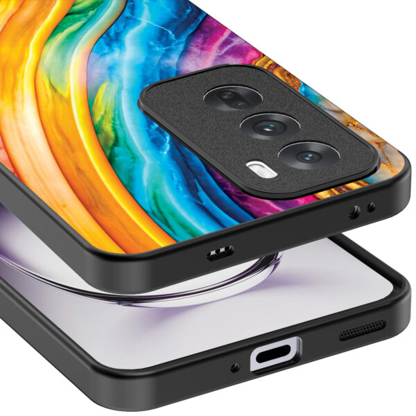 Oppo Reno 12 Pro telefoonhoesje met regenboog goud marmer opdruk (4)