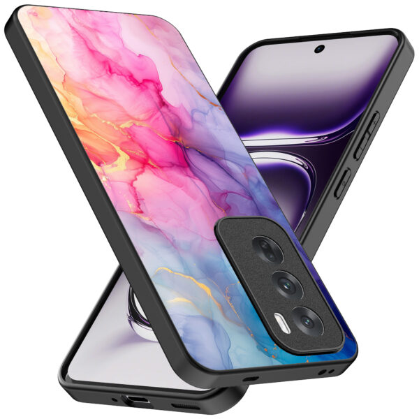 Oppo Reno 12 Pro telefoonhoesje met regenboog marmer opdruk (2)