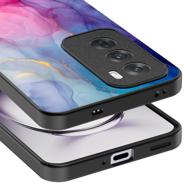 Oppo Reno 12 Pro telefoonhoesje met regenboog marmer opdruk (4)