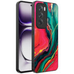 Oppo Reno 12 Pro telefoonhoesje met rood groen marmer opdruk (1)