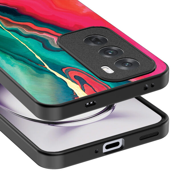 Oppo Reno 12 Pro telefoonhoesje met rood groen marmer opdruk (4)