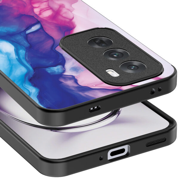 Oppo Reno 12 Pro telefoonhoesje met roze blauw marmer opdruk (4)