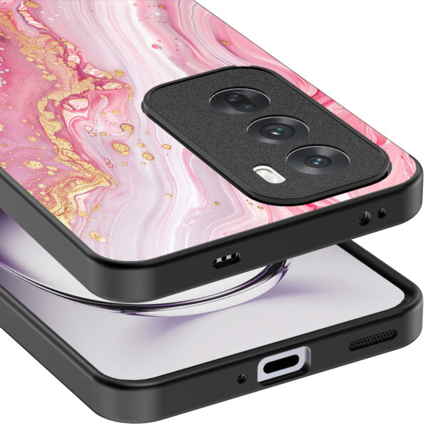 Oppo Reno 12 Pro telefoonhoesje met roze marmer opdruk (4)