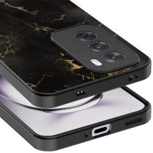 Oppo Reno 12 Pro telefoonhoesje met zwart marmer opdruk (4)