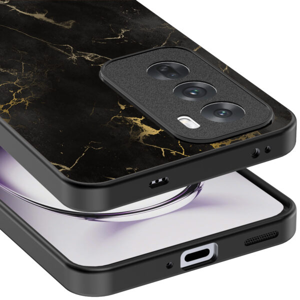 Oppo Reno 12 Pro telefoonhoesje met zwart marmer opdruk (4)