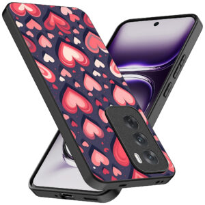 Oppo Reno 12 telefoonhoesje met hartjes opdruk groot (2)