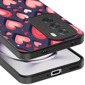Oppo Reno 12 telefoonhoesje met hartjes opdruk groot (4)