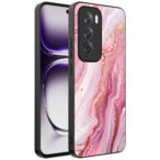 Oppo Reno 12 telefoonhoesje met roze marmer opdruk (1)