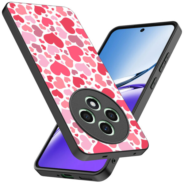 Oppo Reno 12F telefoonhoesje met hartjes opdruk transparant (2)