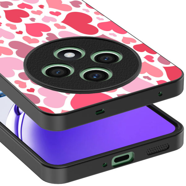 Oppo Reno 12F telefoonhoesje met hartjes opdruk transparant (4)