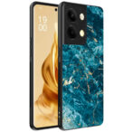 Oppo Reno 9 Pro Plus telefoonhoesje met blauw marmer opdruk (1)