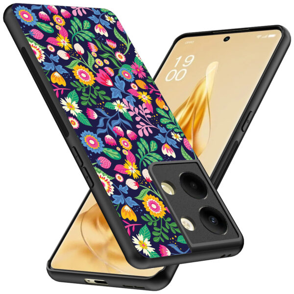 Oppo Reno 9 Pro Plus telefoonhoesje met bloemen opdruk (2)