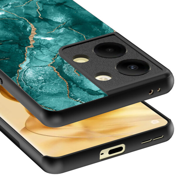 Oppo Reno 9 Pro Plus telefoonhoesje met groen marmer opdruk (4)