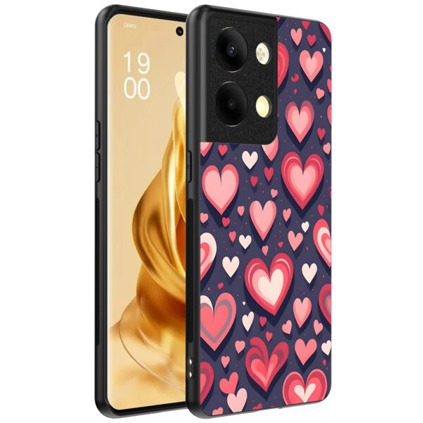 Oppo Reno 9 Pro Plus telefoonhoesje met hartjes opdruk groot (1)