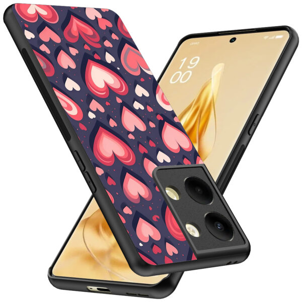 Oppo Reno 9 Pro Plus telefoonhoesje met hartjes opdruk groot (2)
