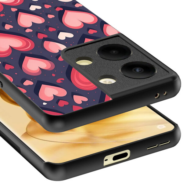 Oppo Reno 9 Pro Plus telefoonhoesje met hartjes opdruk groot (4)